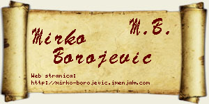 Mirko Borojević vizit kartica